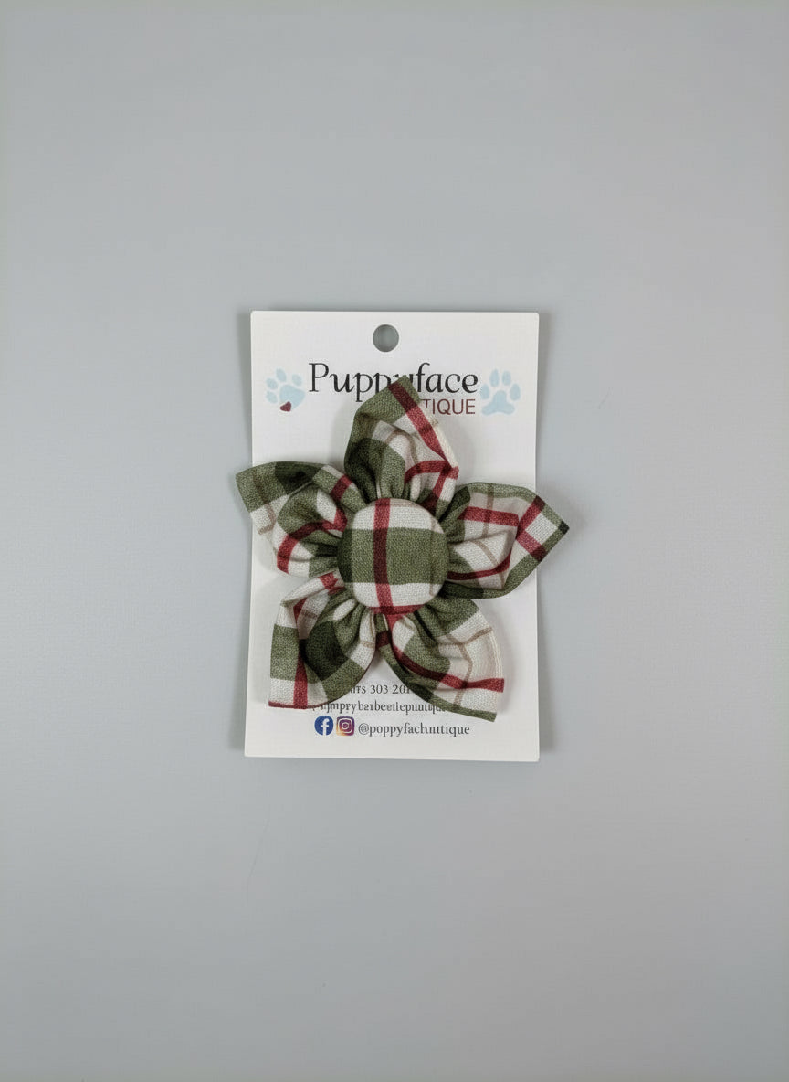 Green Plaid Flower