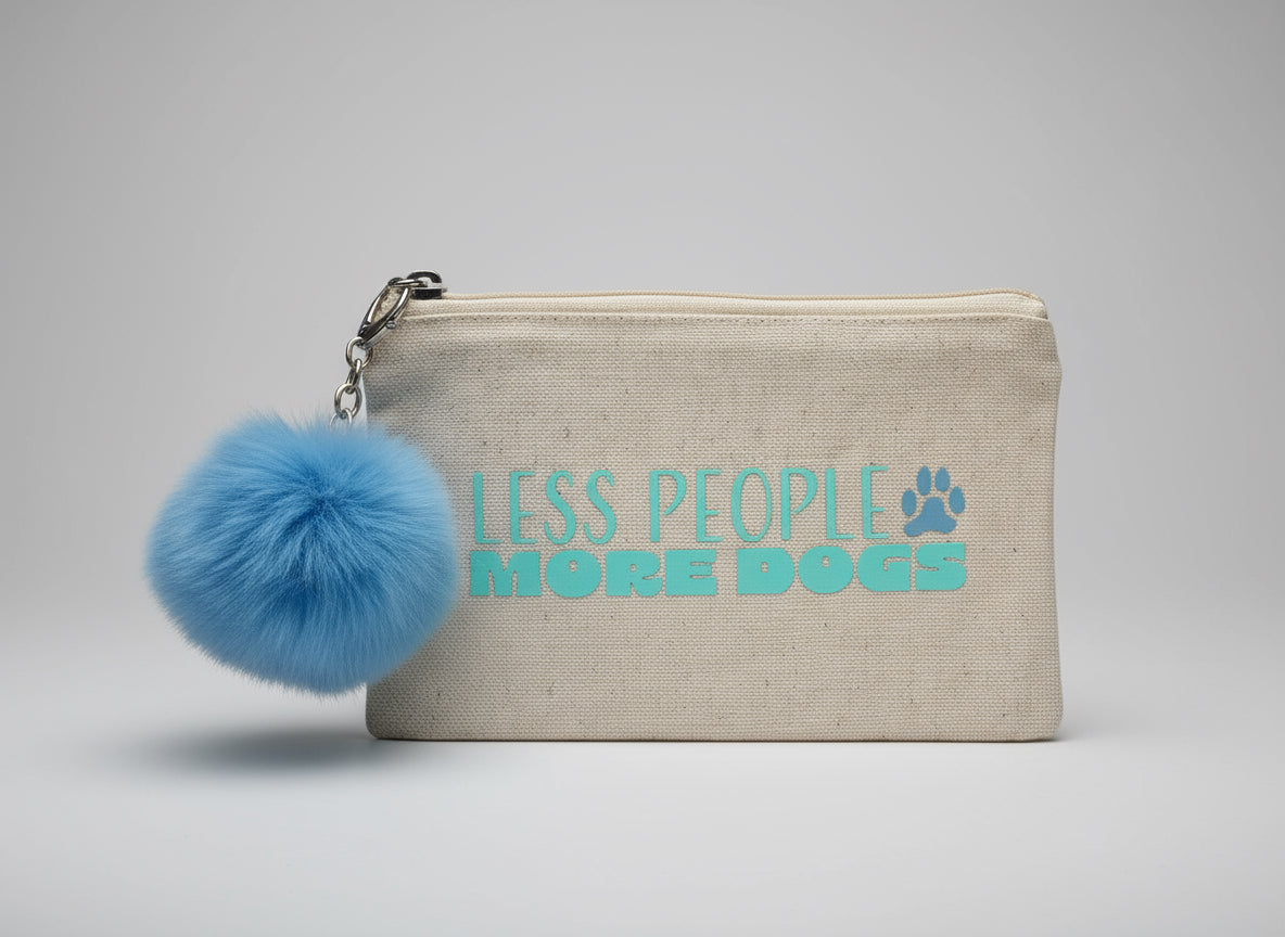 Small Canvas Dog Quote Canvas Pouch