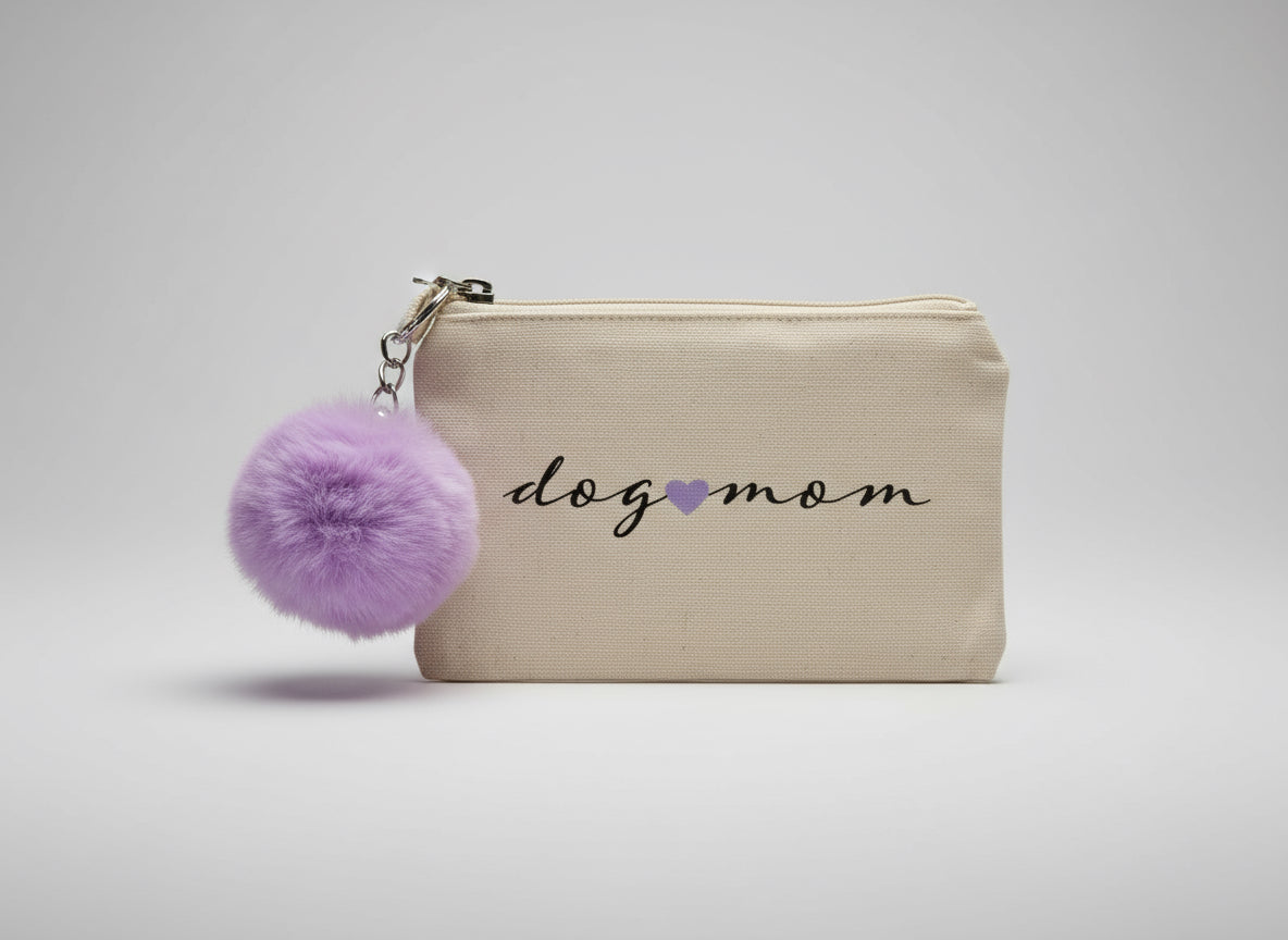 Small Dog Mom Canvas Pouch