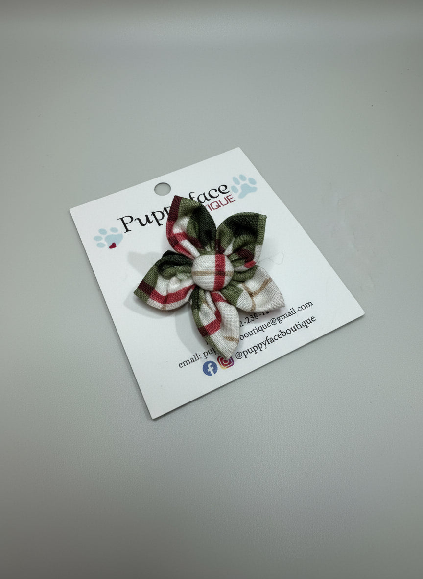 Green Plaid Hair Clip