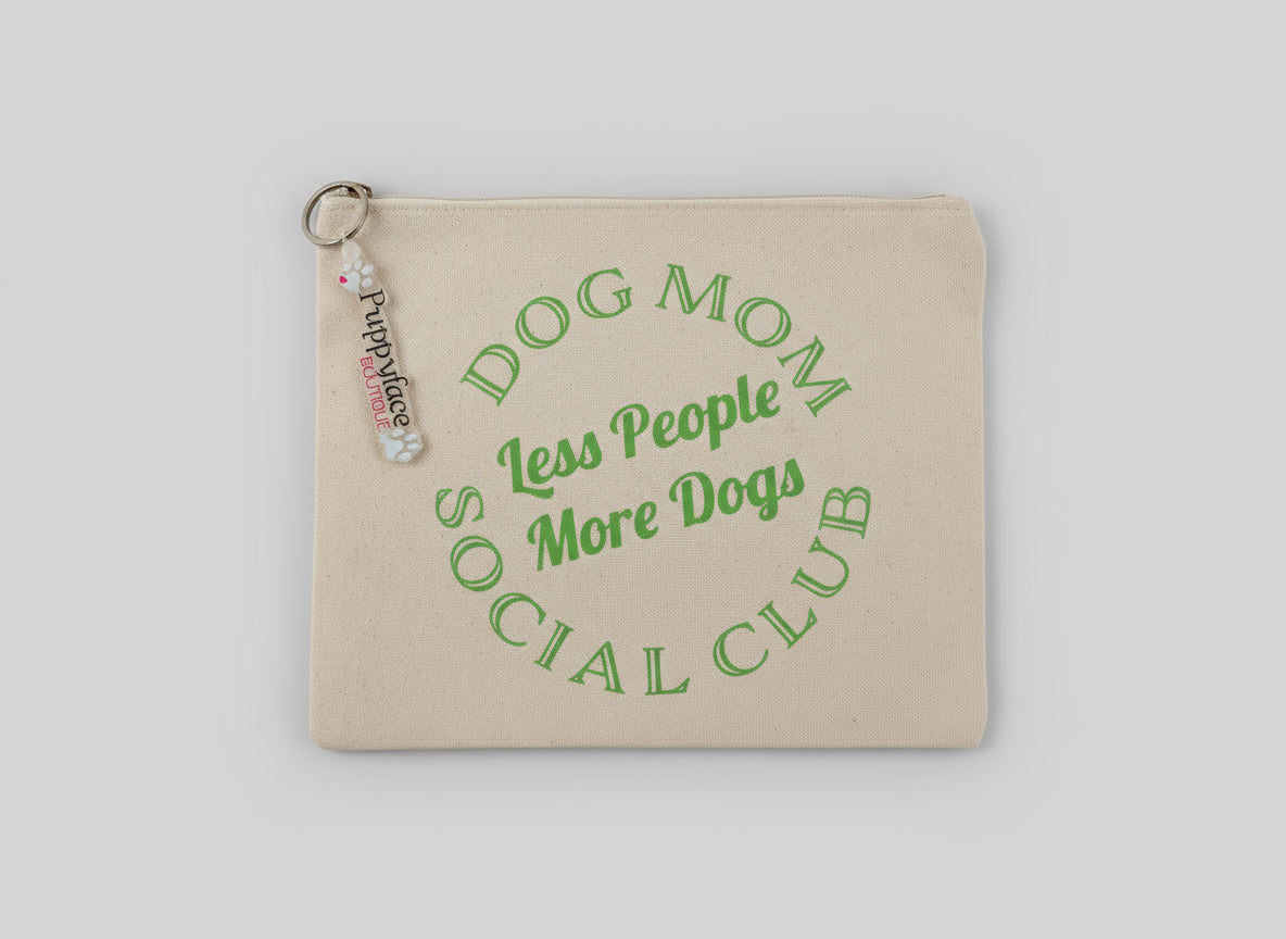 Large Dog Mom Social Club Canvas Pouch