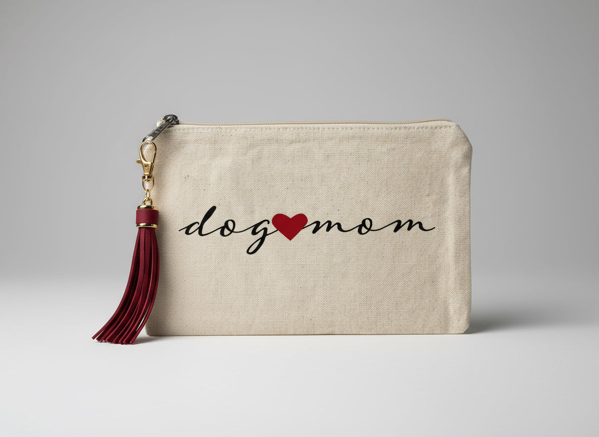 Medium Dog Mom Canvas Pouch