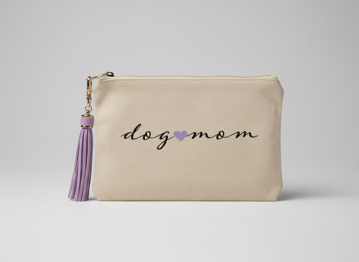 Medium Dog Mom Canvas Pouch
