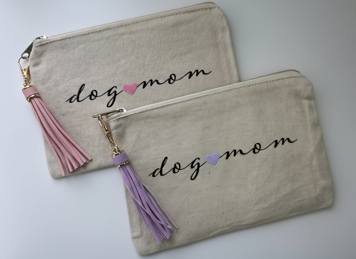 Medium Dog Mom Canvas Pouch