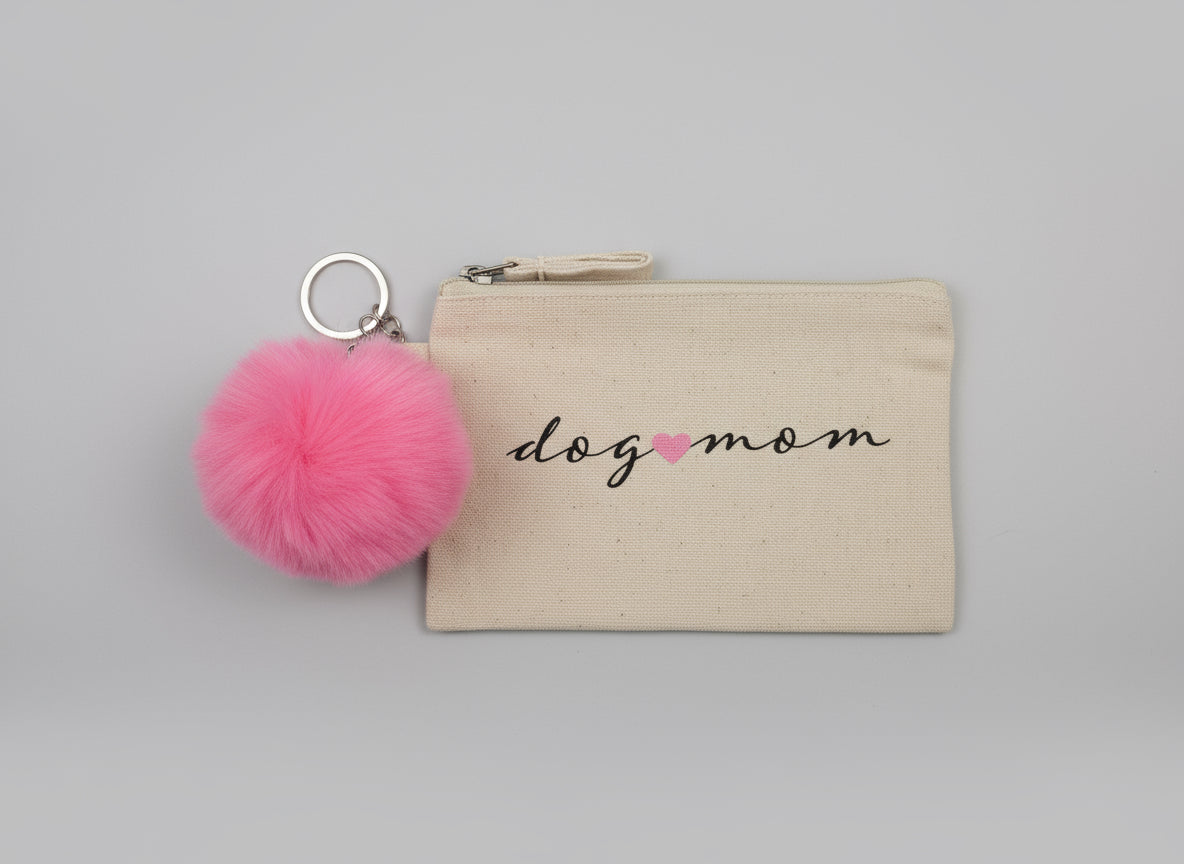 Small Dog Mom Canvas Pouch