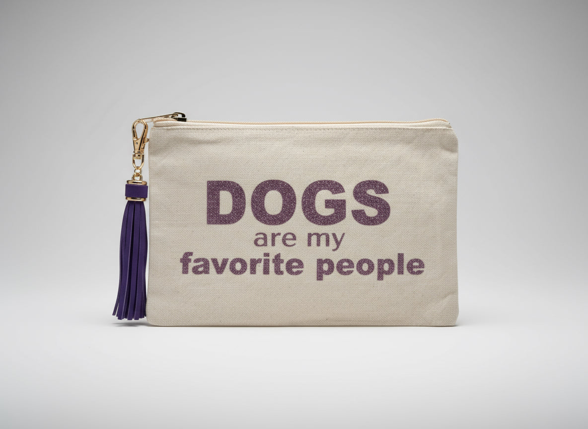 Medium Canvas Dog Quote Canvas Pouch