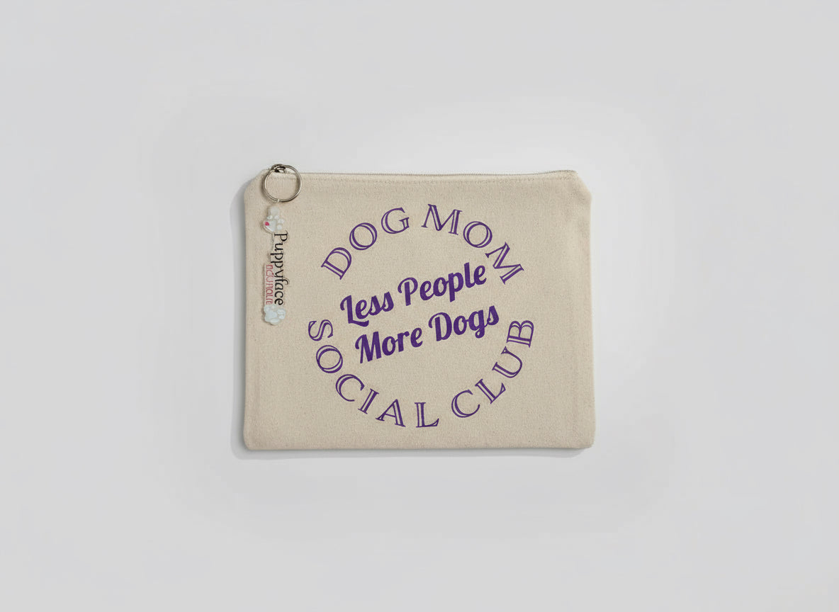Large Dog Mom Social Club Canvas Pouch