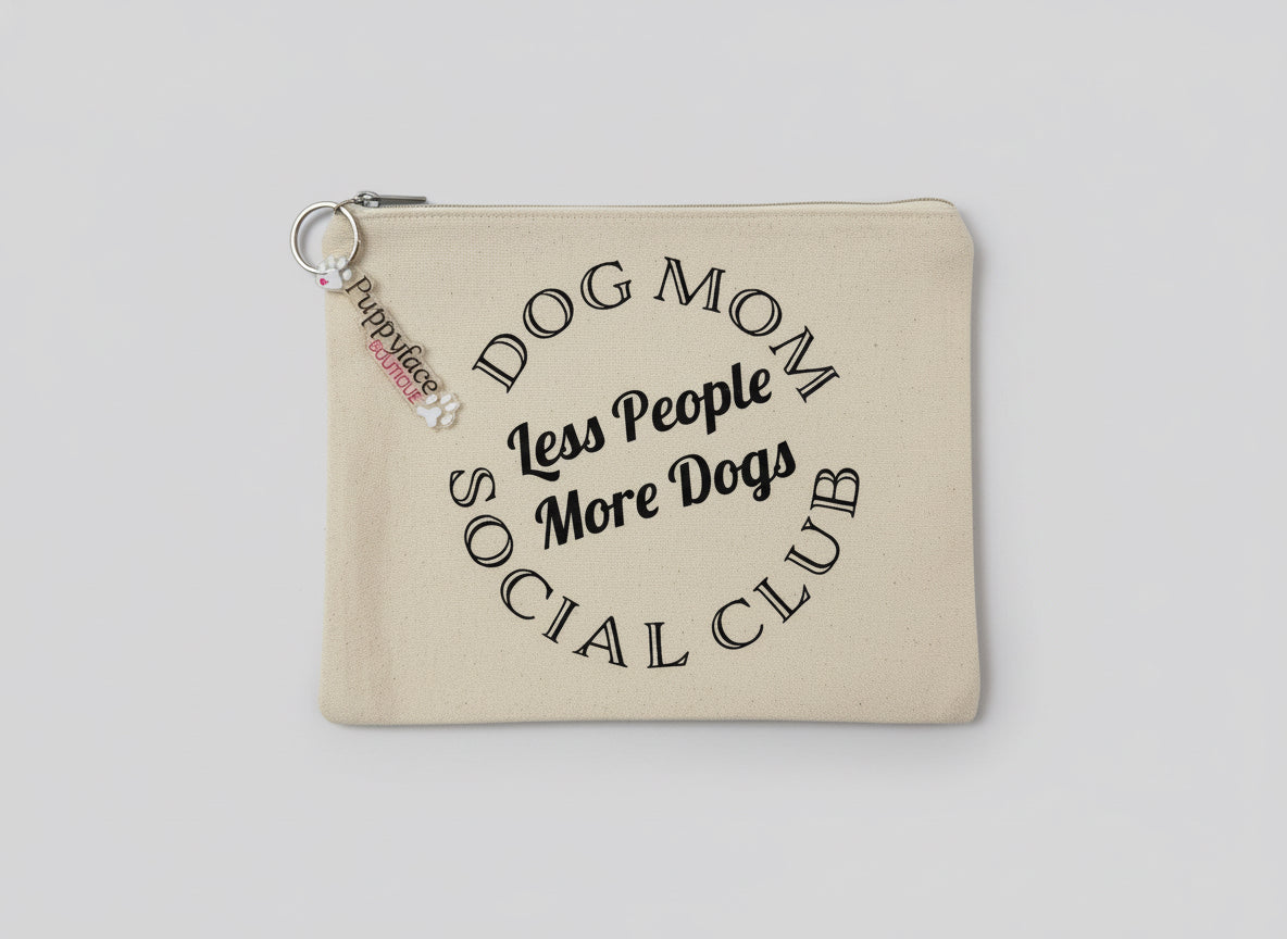 Large Dog Mom Social Club Canvas Pouch