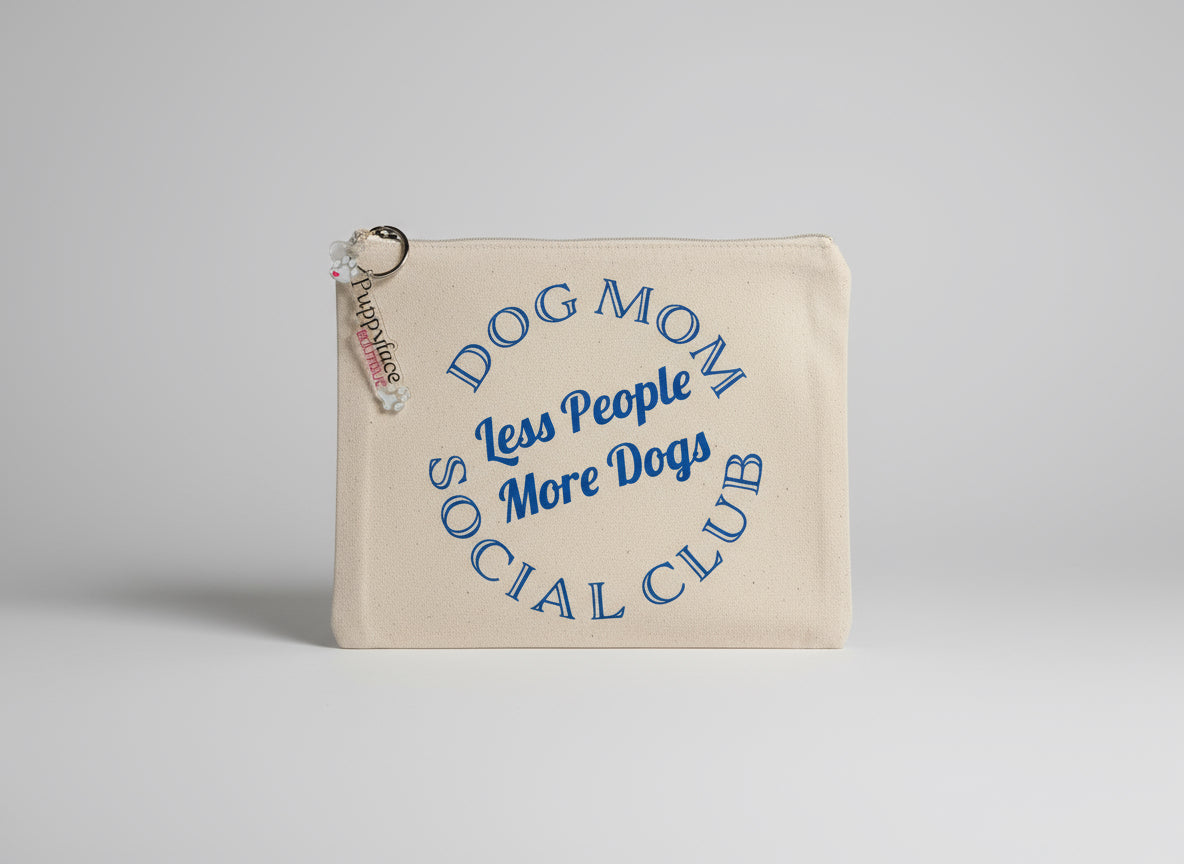 Large Dog Mom Social Club Canvas Pouch