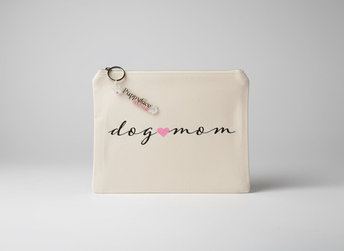Large Dog Mom Canvas Pouch
