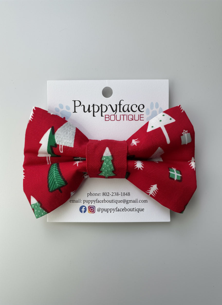 Christmas Tree Bow Ties - Red