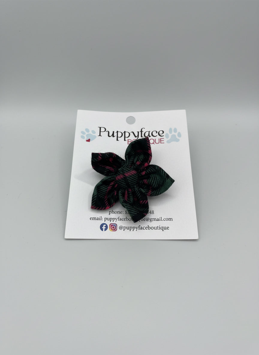Dark Green Plaid Hair Clip