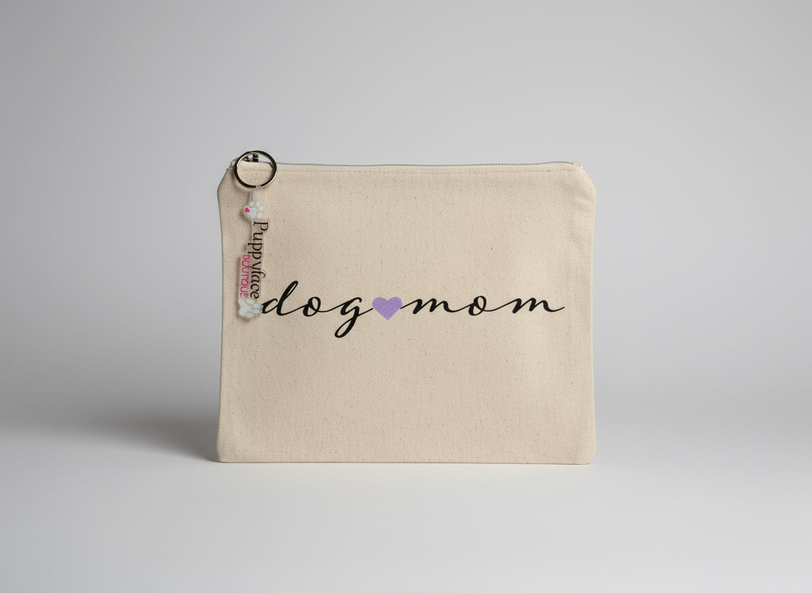 Large Dog Mom Canvas Pouch