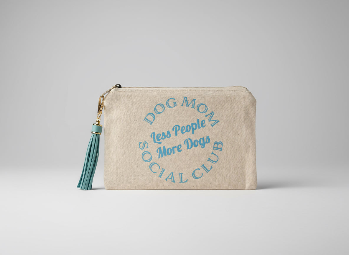 Medium Dog Mom Social Club Canvas Pouch