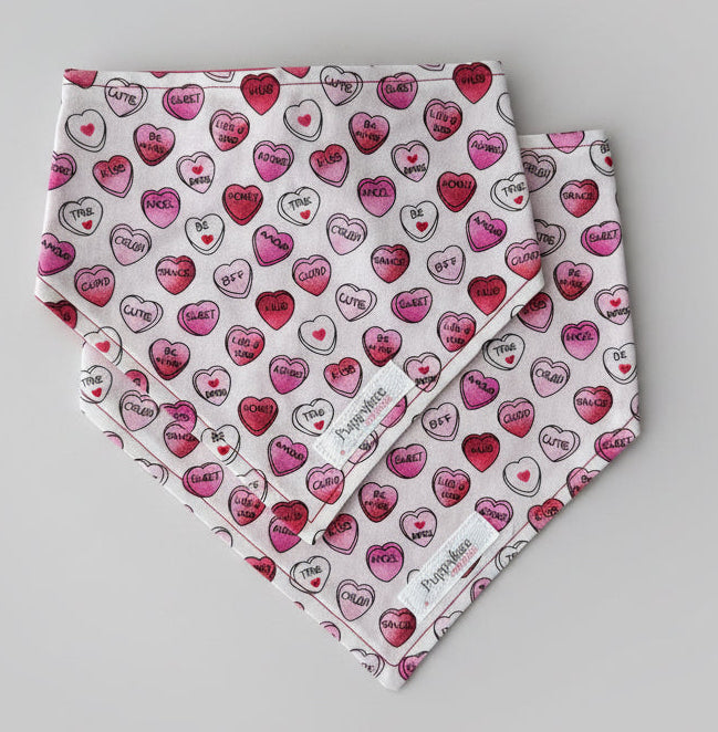 Conversation Heart Bandana (White)