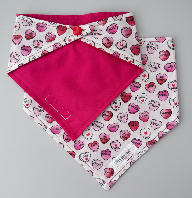 Conversation Heart Bandana (White)
