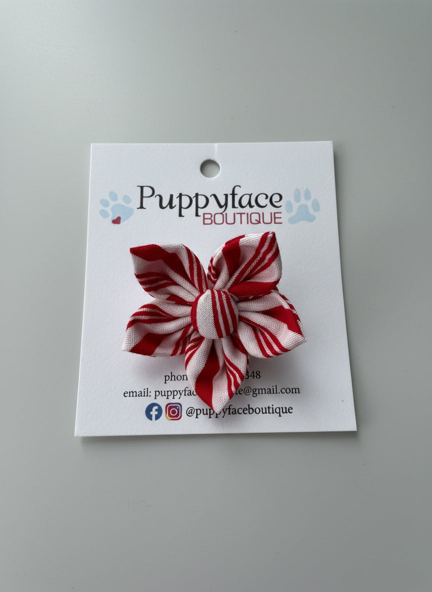 Candy Cane Stripe Hair Flower