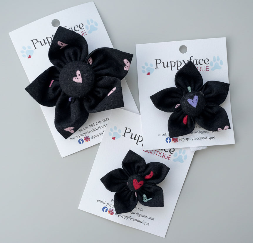 Heart Flower (Black)