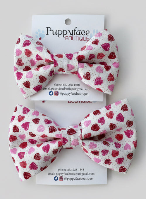 Heart Bow Tie (White)