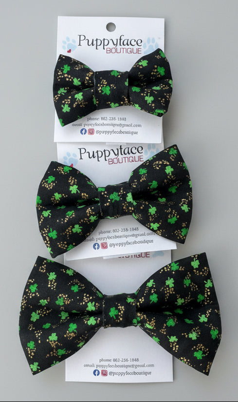 Black Shamrock Bow Tie