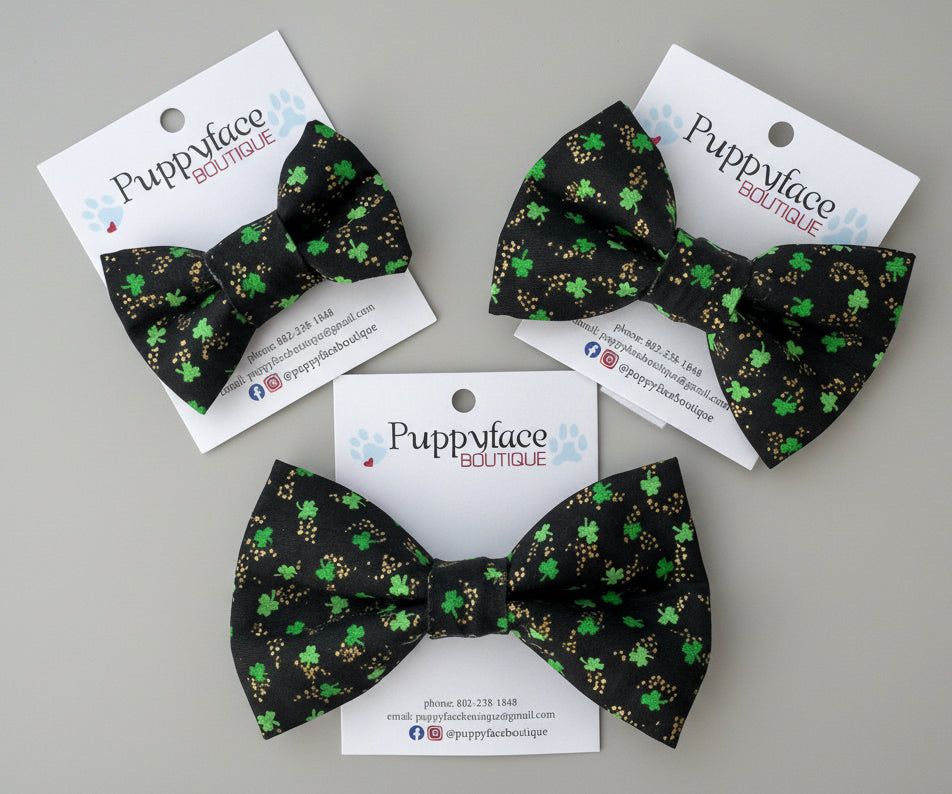 Black Shamrock Bow Tie