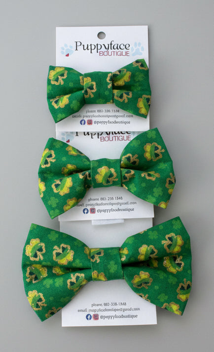 Green Shamrock Bow Tie