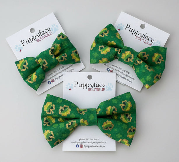 Green Shamrock Bow Tie